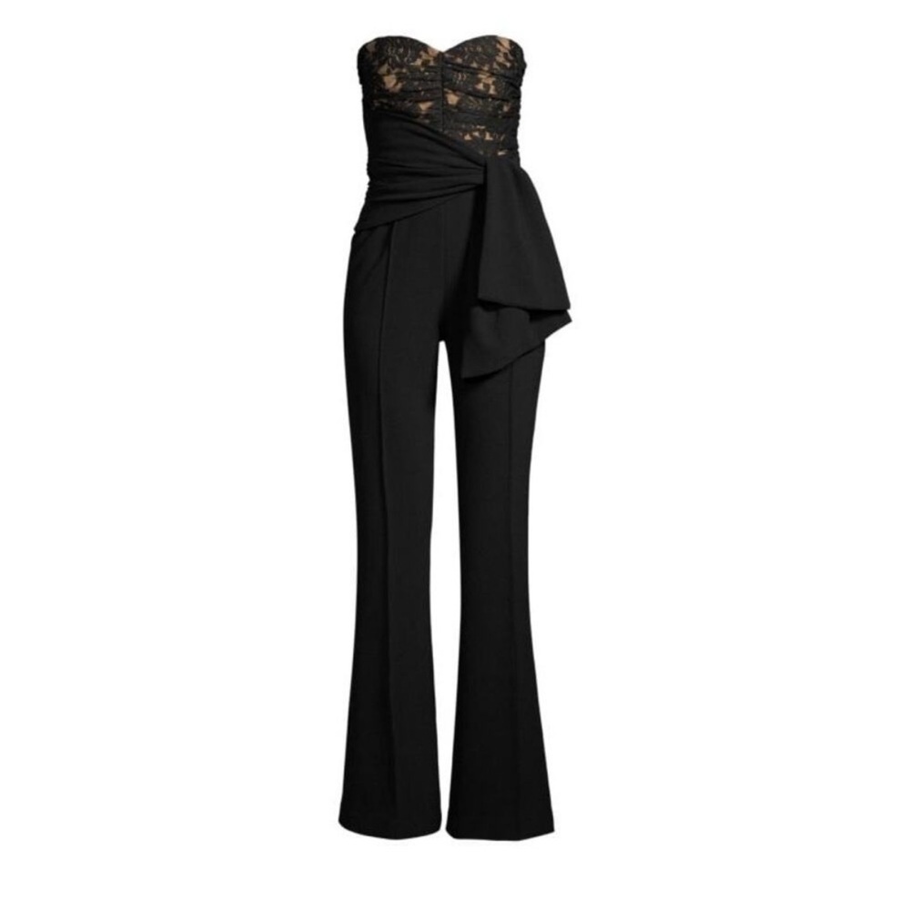 NWT Rebecca Vallance Jumpsuit Betty Strapless Lace Bodice in Black - Picture 5 of 12